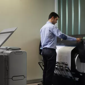 HP Designjet T7200 being used in an office